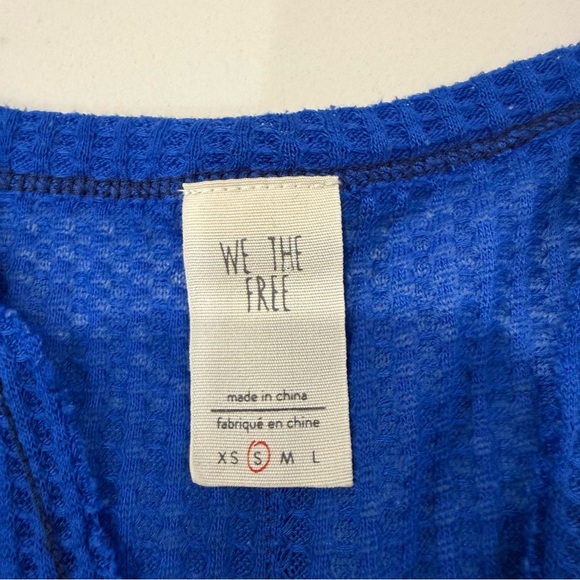 Free People We The Free Dahlia Thermal Waffle Knit Bell Sleeve Top Women’s Small - Picture 6 of 9